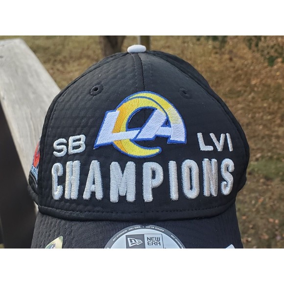 New Era Los Angeles Rams Hat Mens 9FORTY Black Snapback Super Bowl LVI Champions - Picture 7 of 11